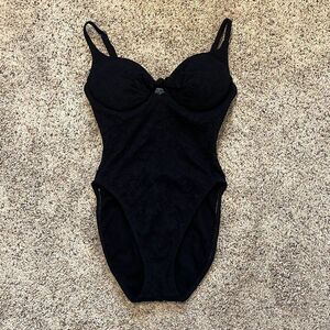 Vintage Barefoot Miss Black One‎ Piece Swimsuit Size 9/10